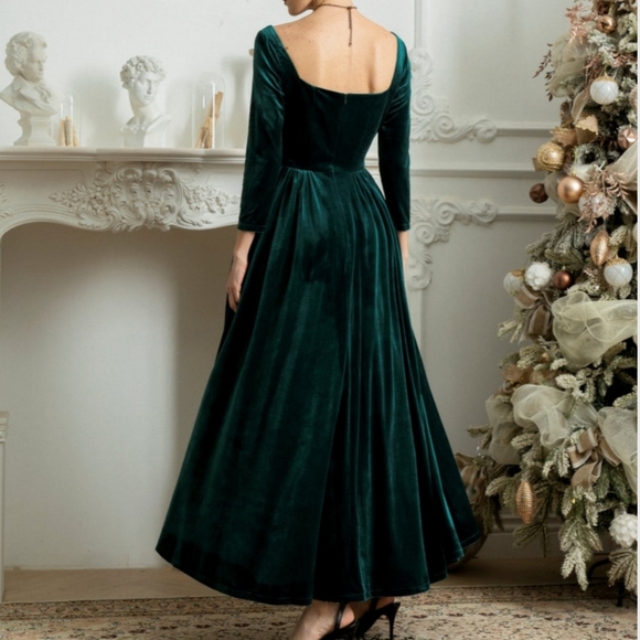 Handmade Sz 20 Brown Velvet Dress - Picture 2 of 9